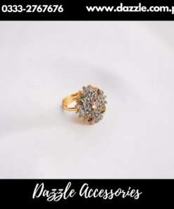 elegant zircon pink ring