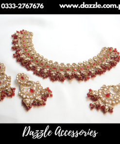 Antique Maroon Bridal Necklace Set