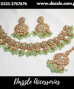 Antique Mint  Bridal Set with Earrings and Bindiya