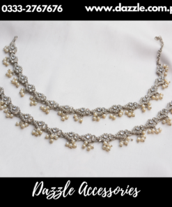 Antique Silver Pearl Anklets Pair