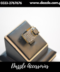 Black Statment Zirconia Band Ring