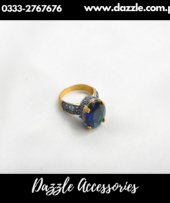 Blue Zirconia Adjustable Ladies Ring