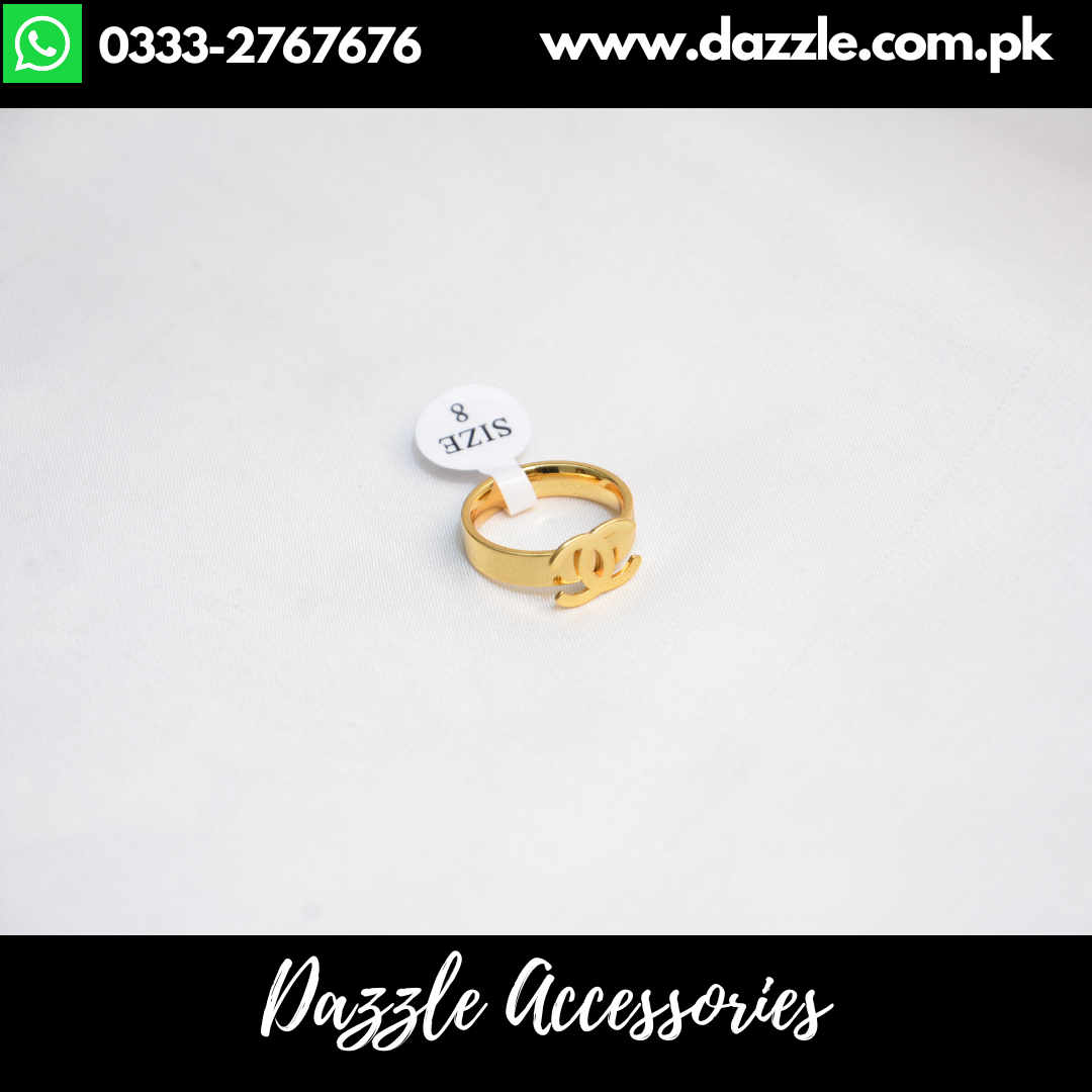 Branded Simple Stainless Steel Ladies Ring