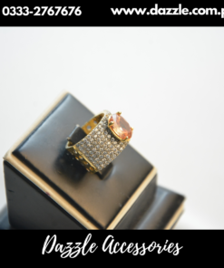 Champagne Zirconia Band Ring Adjustable Size