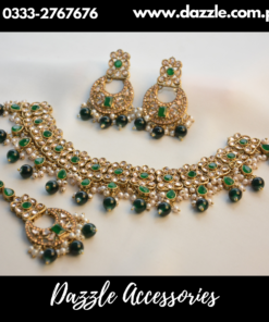 Emerald Green Antique Bridal Choker Necklace Set