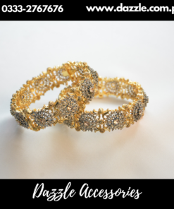 Gold Plated Openable Statement Kadda Bangles Set Size