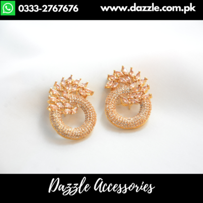Gold Plated Unique Champagne Earrings