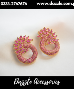 Gold Plated Unique Ruby Earrings