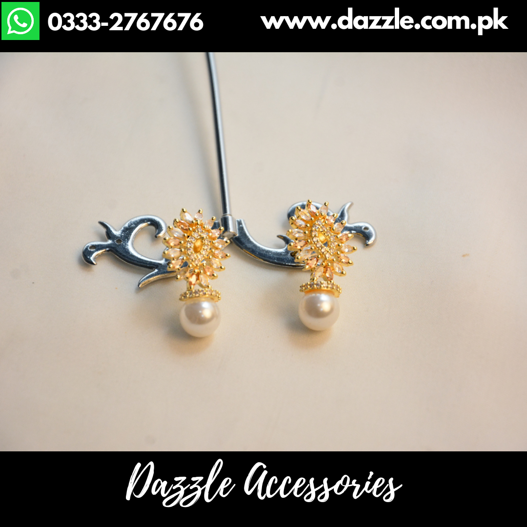 Golden Pearl Tops Earrings