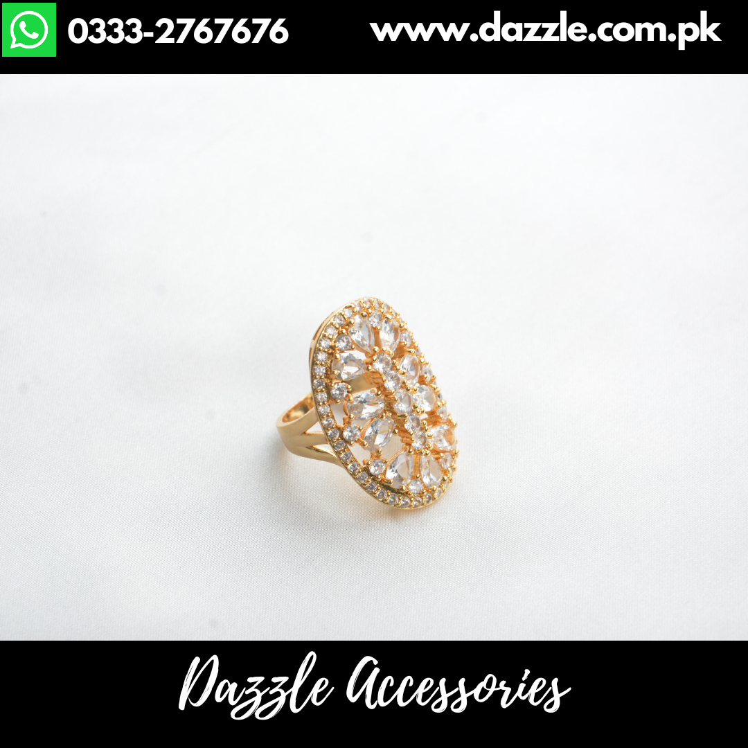 Golden Statement Ladies Ring Adjustable Size