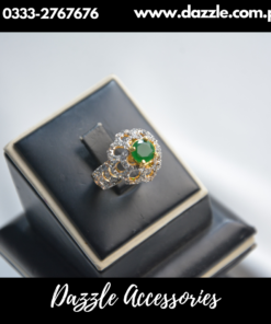 Green Gold Plated Ring Adjustable Size