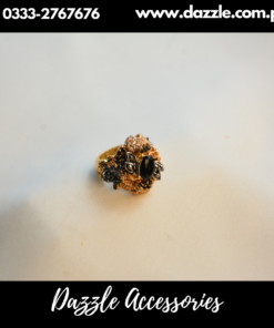 Majestic Black Gold Turkish Ladies  Ring Adjustable Size