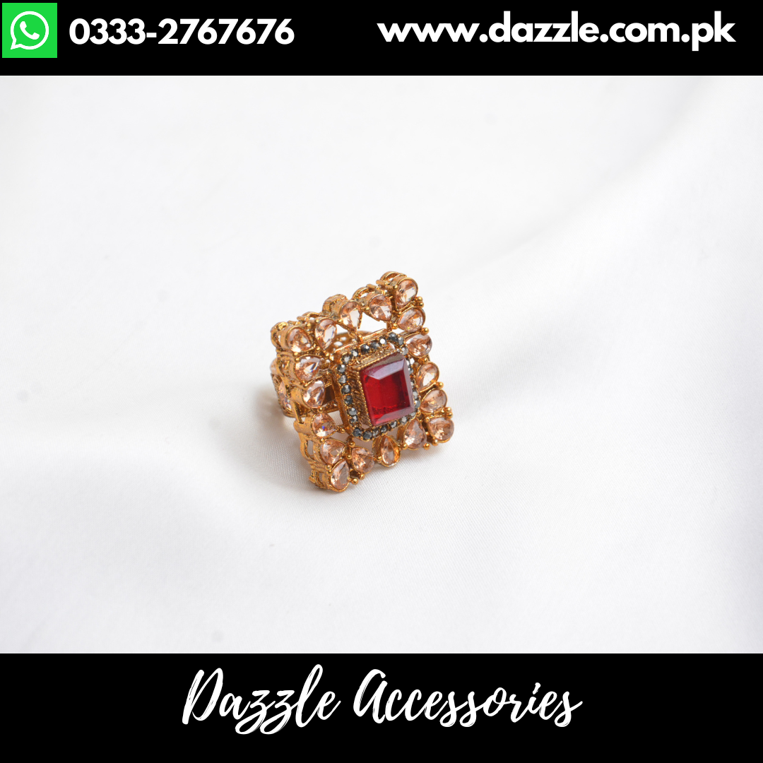 Maroon Turkish Adjustable Ladies Ring