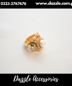 Pearl Gold Plated Statement Adjustable Ladies Ring