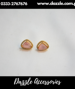 Pink Golden Stud Earrings