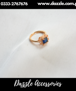 Radiant golden blue ring