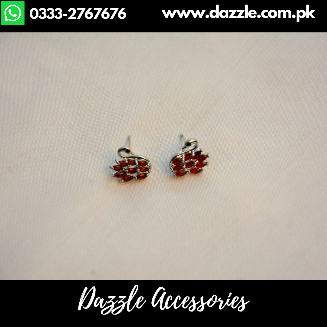 Red Swan Minimal Stud Earrings
