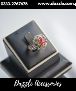 Ruby Gold Plated Ring Adjustable Size