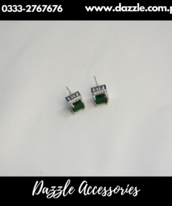 Silver Black Minimal Stud Earrings