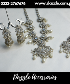 Silver Pearl Beautiful Necklace Maala