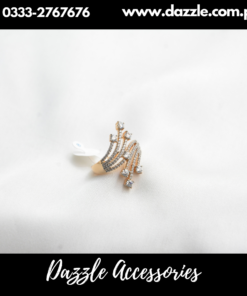 Unique Gold Plated Diamond Look Ladies Ring