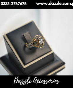 Blue Floral Ring Adjustable Size