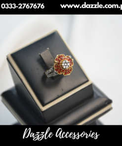 Ruby Floral Ring Adjustable Size