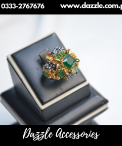 Turkish 3D Green Adjustable Ladies Ring