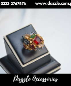 Turkish 3D Multi Color Adjustable Ladies Ring