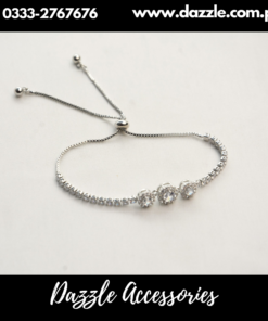 Silver Plated Zirconia Bangles Size 2.6 (sawa doo