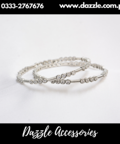 Sleek Silver Plated Bangles Size 2.6 (Sawa doo)