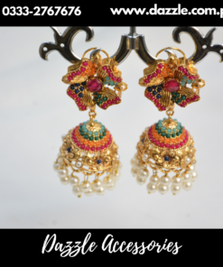 Floral pearl Jhumka earrings