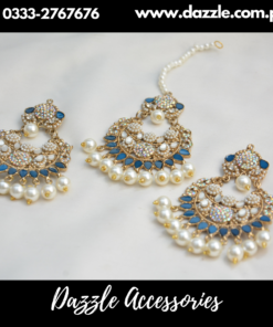 Meera blue tikka earrings